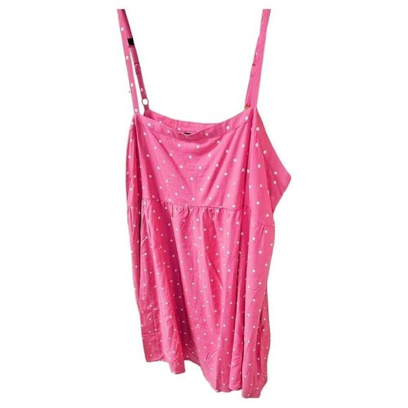 NEW 1X TORRID Plus Size Mini Challs Pink & White Poka Dot Sleeveless Sundress - Picture 3 of 16